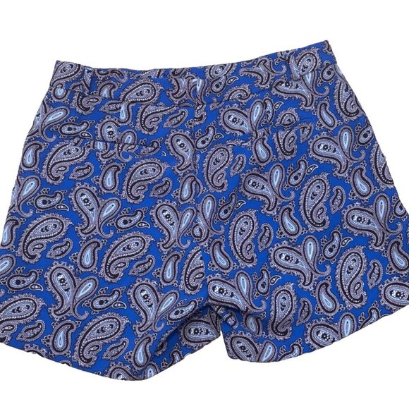 Banana Republic Paisley Shorts Ryan Fit Blue Sz 8 Preppy Classic Pattern Print - Picture 2 of 3